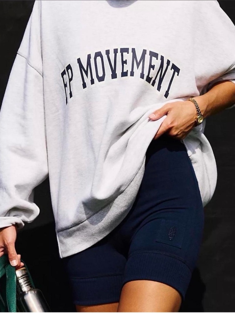 Free People FP Movement Navy Blue Victory Bike Shorts 5” Inseam Size Large